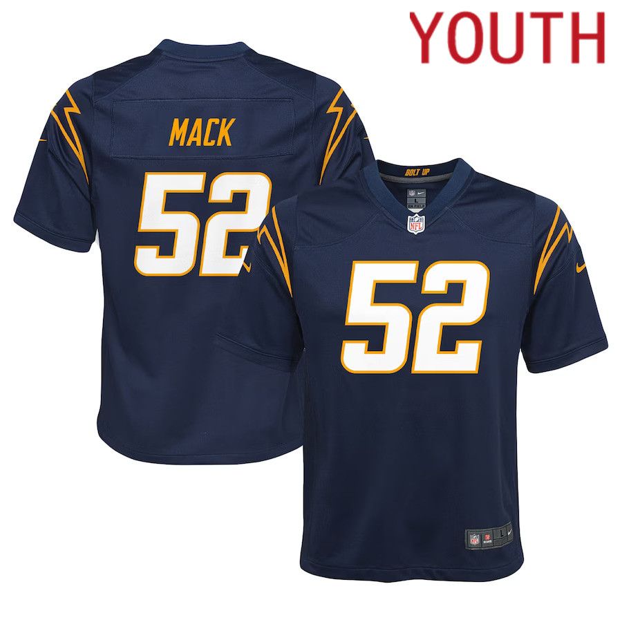 Youth Los Angeles Chargers 52 Khalil Mack Nike Navy Alternate Game NFL Jersey